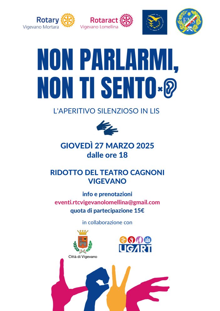 "Non parlarmi non ti sento", l'aperitivo silenzioso promosso da Rotary Club Vigevano Mortara e Rotaract Vigevano "Non parlarmi non ti sento", l'aperitivo silenzioso promosso da Rotary Club Vigevano Mortara e Rotaract Vigevano