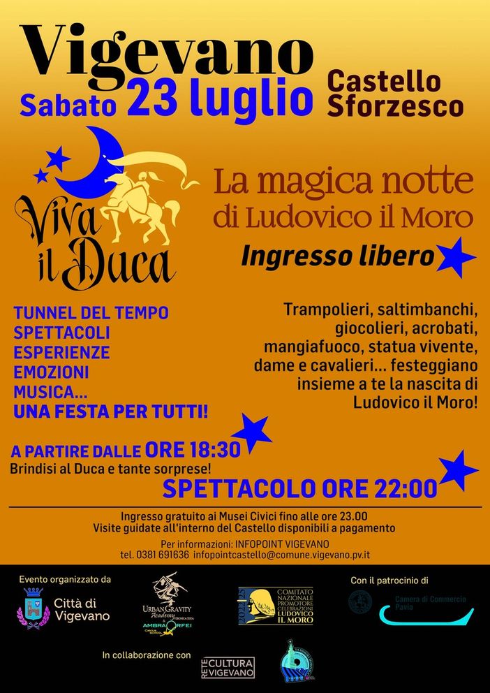 Vigevano: 1° edizione di "Viva il Duca - la magica notte di Ludovico il Moro" Vigevano: 1° edizione di "Viva il Duca - la magica notte di Ludovico il Moro"