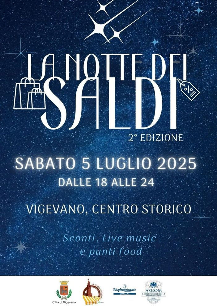 Vigevano, torna la "Notte dei Saldi" in centro storico e Piazza Ducale Vigevano, torna la "Notte dei Saldi" in centro storico e Piazza Ducale