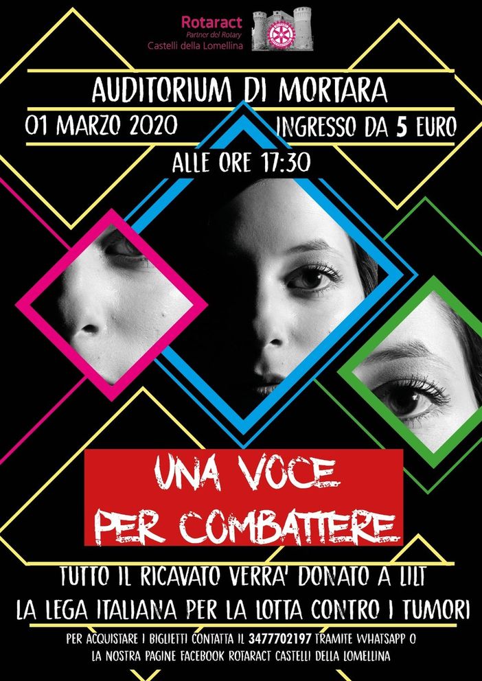 Il Rotaract Castelli della Lomellina porta in scena “Una Voce per Combattere” Il Rotaract Castelli della Lomellina porta in scena “Una Voce per Combattere”