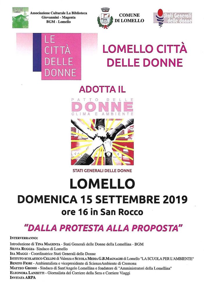Lomello sarà il primo Comune ad adottare il progetto “Le città delle donne” Lomello sarà il primo Comune ad adottare il progetto “Le città delle donne”