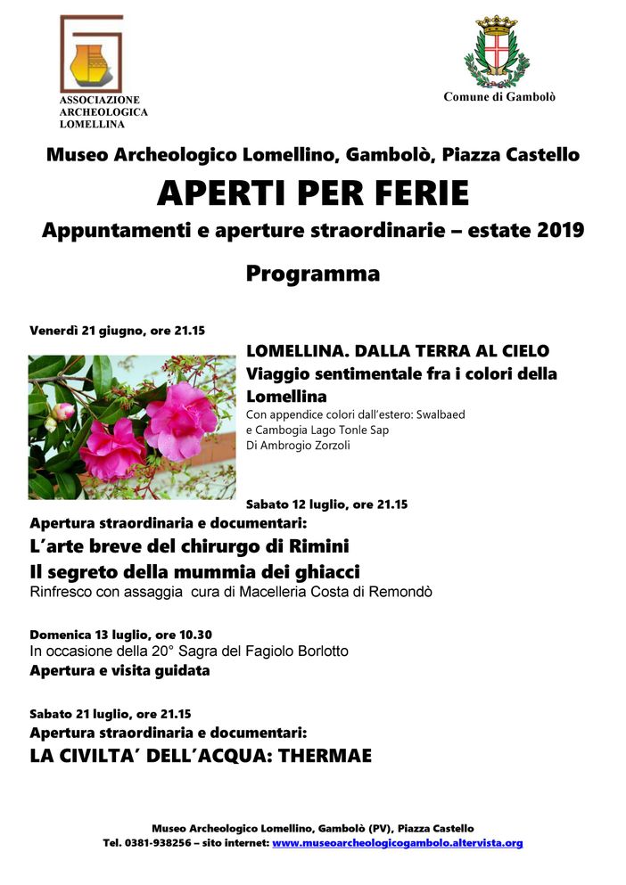 Al Museo Archeologico Lomellino prende il via “Aperti per ferie”