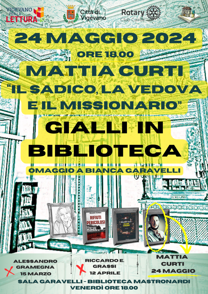 Vigevano, Gialli in biblioteca: omaggio a Bianca Garavelli, edizione primavera 2024