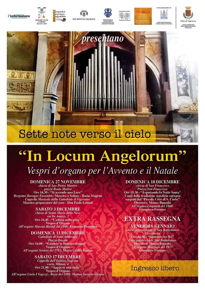 Vigevano: In Locum Angelorum, Vespri d'organo per l ‘Avvento e il Natale Vigevano: In Locum Angelorum, Vespri d'organo per l ‘Avvento e il Natale