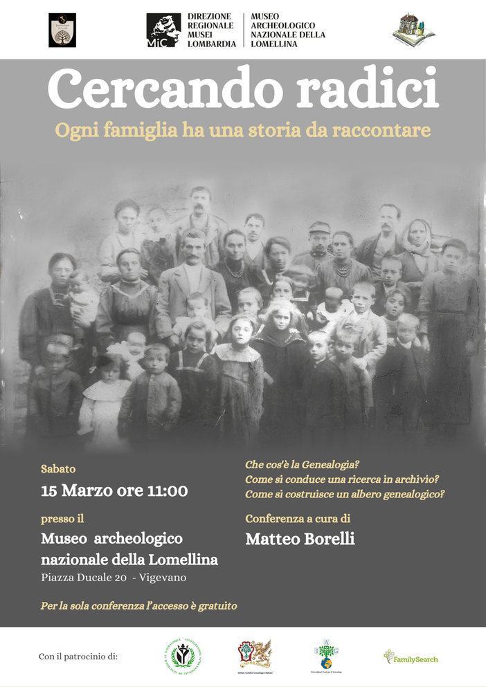 Vigevano: "Cercando radici ogni famiglia ha una storia da raccontare", incontro sulla genealogia al museo archeologico Vigevano: "Cercando radici ogni famiglia ha una storia da raccontare", incontro sulla genealogia al museo archeologico