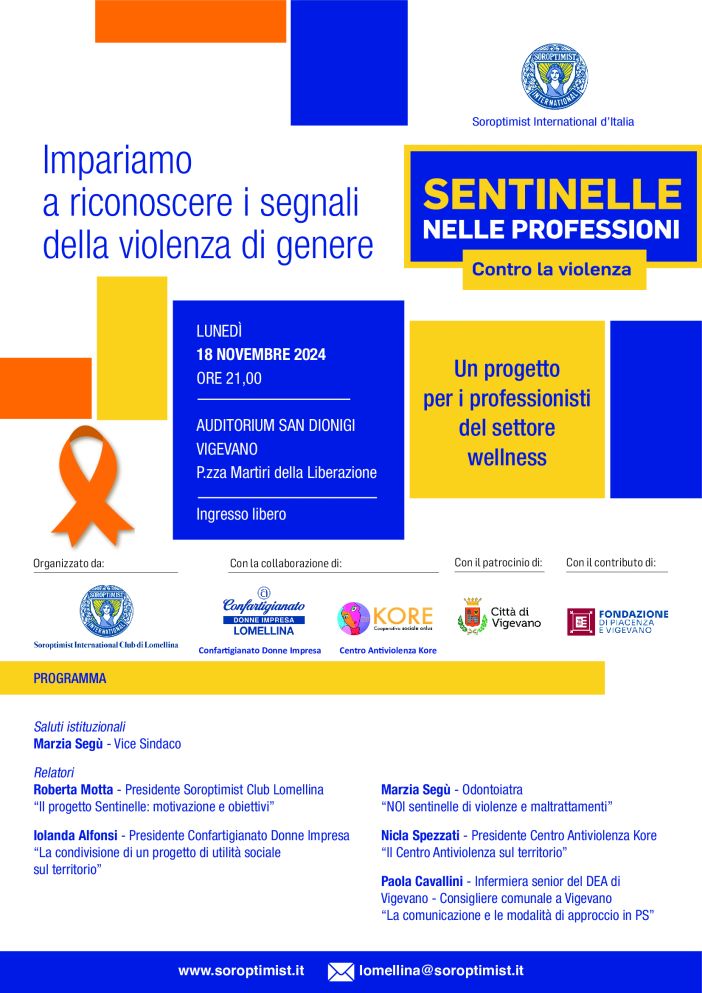 Vigevano, il Soroptimist Club Lomellina presenta "Sentinelle nelle professioni"