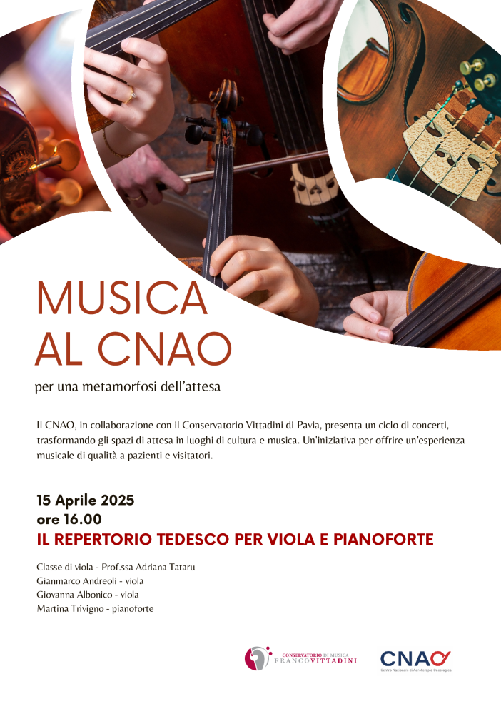 Musica al CNAO: al via il ciclo di concerti per pazienti e familiari
