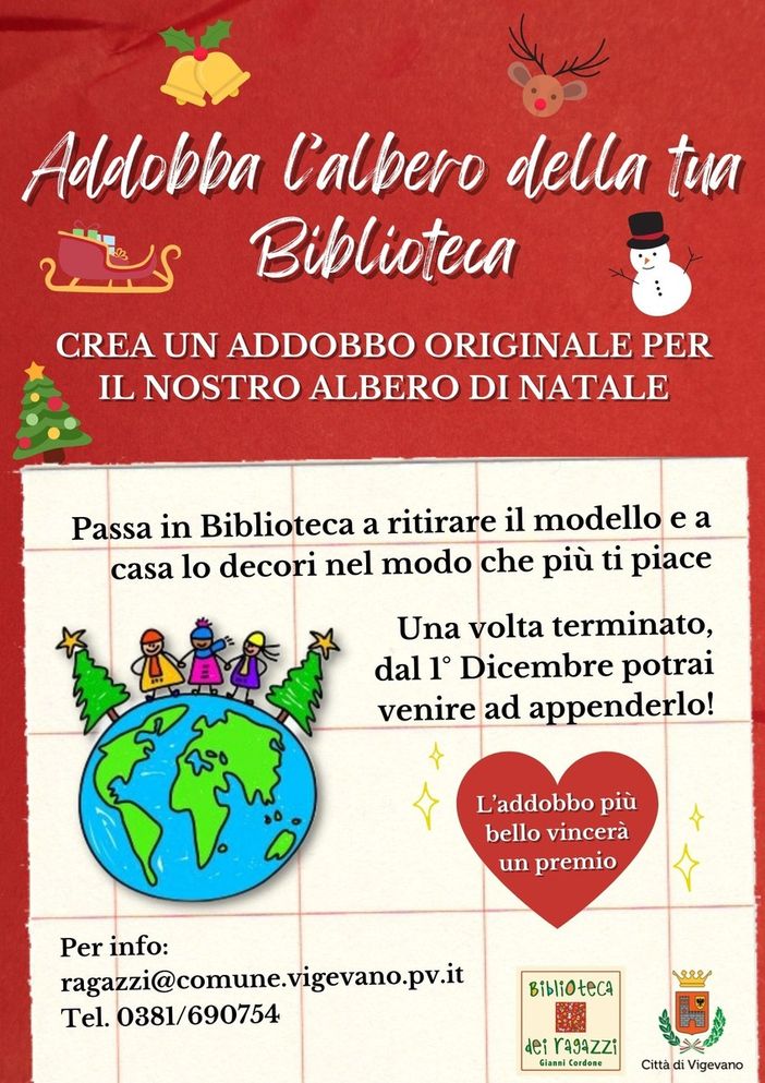 Vigevano, iniziativa per i bambini: "Addobba l’albero di natale della tua biblioteca"