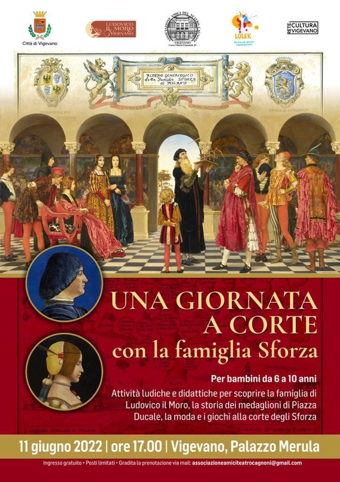 Vigevano: "Una giornata a corte con la famiglia Sforza" per bambini tra 6 e 10 anni Vigevano: "Una giornata a corte con la famiglia Sforza" per bambini tra 6 e 10 anni