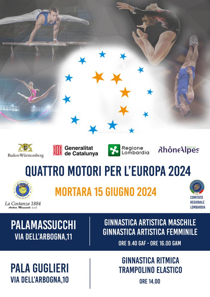 Mortara, al PalaMassucchi un trofeo di ginnastica per 4 nazioni europee Mortara, al PalaMassucchi un trofeo di ginnastica per 4 nazioni europee