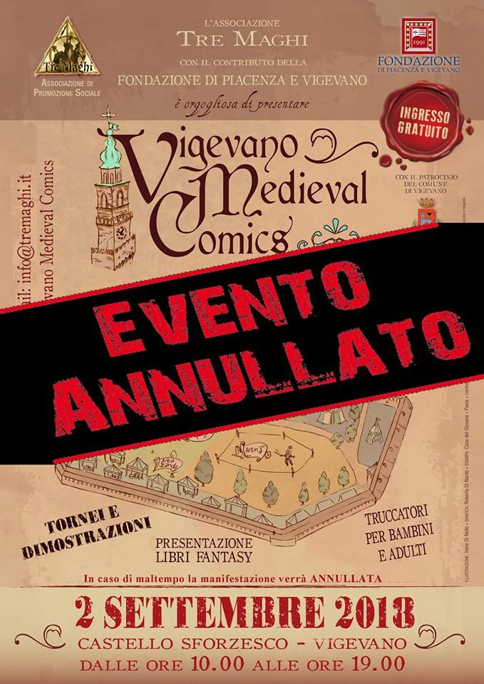Vigevano Medieval Comics, annullamento con polemica verso comune e commercianti Vigevano Medieval Comics, annullamento con polemica verso comune e commercianti