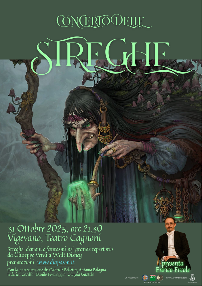 Vigevano, nella notte di Halloween torna il "Concerto delle streghe" nel ridotto del Cagnoni