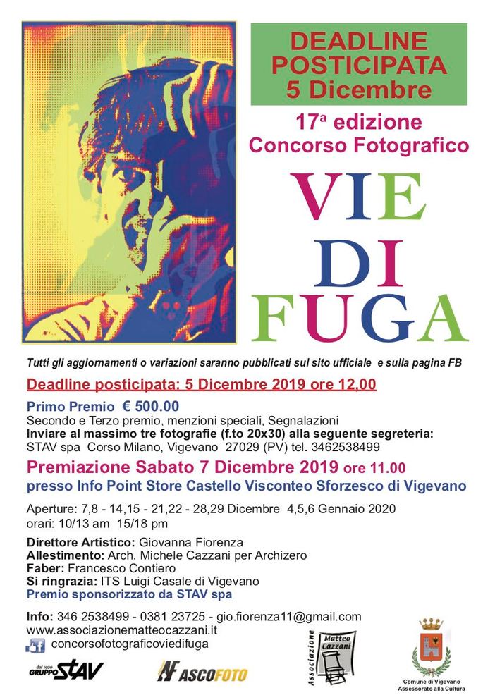 Vigevano: il 7 dicembre si terrà la premiazione della 17° edizione del concorso fotografico "Vie di Fuga"