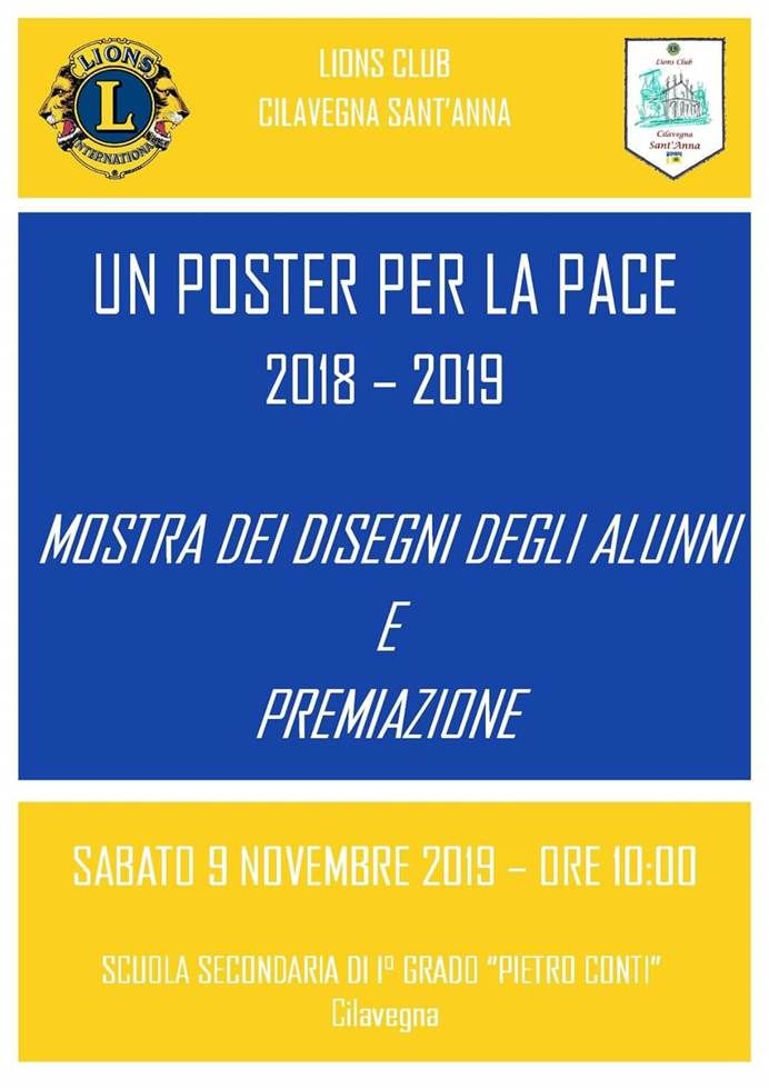 &quot;Un Poster per la Pace&quot;, c'è anche il Lions Club Sant'Anna di Cilavegna
