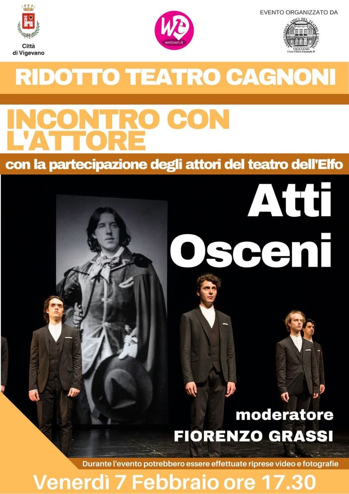 Vigevano: al Teatro Cagnoni torna l'incontro con l'attore &quot;Atti osceni&quot;