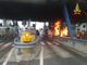 Gropello Cairoli: furgone in fiamme al casello autostradale della Milano-Genova