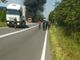 Arluno: furgone in fiamme, strada provinciale per Vittuone chiusa
