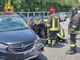 L'auto finita contro i new jersey in cemento sull'Autostrada dei Laghi a Gallarate