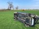 L'auto ribaltata nel campo sulla provinciale 194