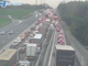 Le code provocate dall'incidente di questa mattina tra Busto Arsizio e Legnano (foto webcam Autostrade per l'Italia)