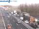 Le auto in coda per l'incidente (foto webcam Autostrade per l'Italia)