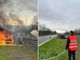 Auto in panne prende fuoco lungo l’A21 nei pressi di Cremona