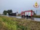 Incidente sulla provinciale Novara - Vercelli, autocisterna esce di strada e si ribalta