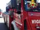 Incendio alla Siderinox di Morimondo, sul posto i Vigili del fuoco di Abbiategrasso che lo hanno domato
