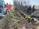 Zeme: si ribalta con l'auto in un fosso sulla 596dir, 56enne elitrasportato al San Matteo di Pavia