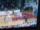 Nella foto tratta dal canale Youtube della Lega Basket serie B, il tiro di Benzoni negli ultimi 5 secondi di Gara 2