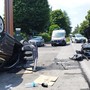 Pavese, scontro tra auto sulla statale 234: una si ribalta, ferite tre persone