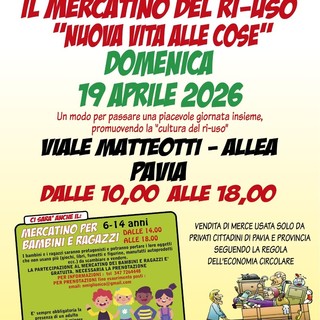 Pavia, domenica 19 aprile torna in Allea viale Matteotti, il mercatino del ri-uso "nuova vita alle cose"