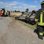 Ottobiano: si ribalta con l'auto sulla provinciale 183, donna 65enne trasportata in elicottero al San Matteo