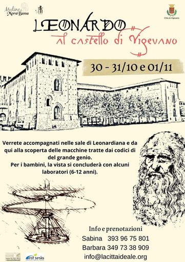 Vigevano: sabato 30 e domenica 31 &quot;Leonardo al castello&quot;
