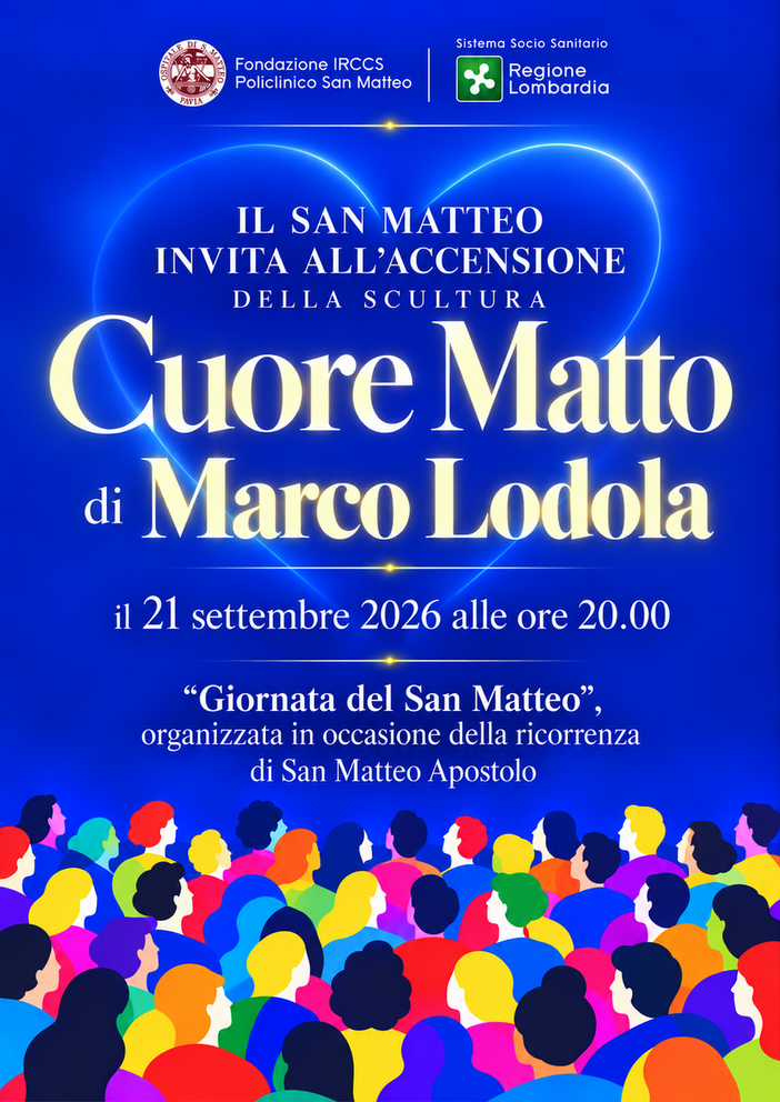 Pavia, Il policlinico San Matteo celebra la sua giornata con un cuore di luce firmato Marco Lodola Pavia, Il policlinico San Matteo celebra la sua giornata con un cuore di luce firmato Marco Lodola