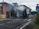 Pavia: camion frigo divorato dalle fiamme in viale Brambilla