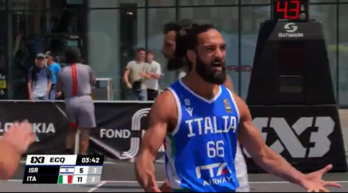 Basket, un grande Peroni (9 punti) trascina l'Italia in semifinale nelle qualificazioni del Fiba Europe Cup 3x3