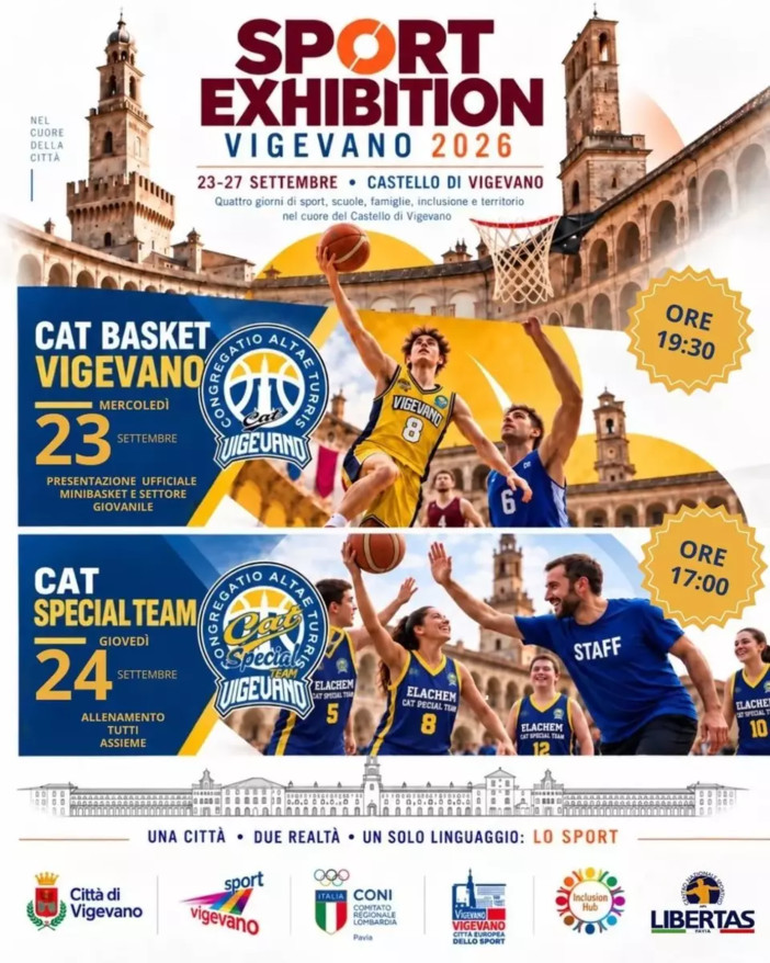 Basket, anche la CAT Vigevano si presenta al pubblico mercoledì 23 settembre: tutti al castello insieme alla ELAchem