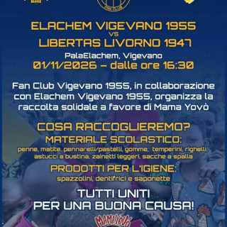 Basket serie A2, domenica 1 novembre offrite il vostro contributo al PalaElachem per Mama Yovò!