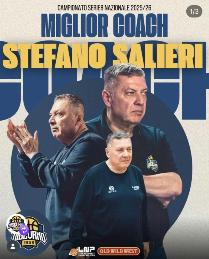 Basket, Salieri eletto da LNP coach dell’ anno in serie B Nazionale Basket, Salieri eletto da LNP coach dell’ anno in serie B Nazionale