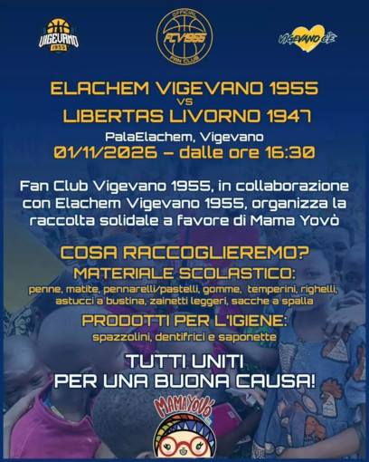 Basket serie A2, domenica 1 novembre offrite il vostro contributo al PalaElachem per Mama Yovò! Basket serie A2, domenica 1 novembre offrite il vostro contributo al PalaElachem per Mama Yovò!