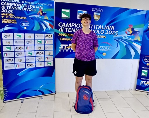Tennistavolo, campionati italiani quarta categoria: Alessandro Peluso chiude nei primi otto