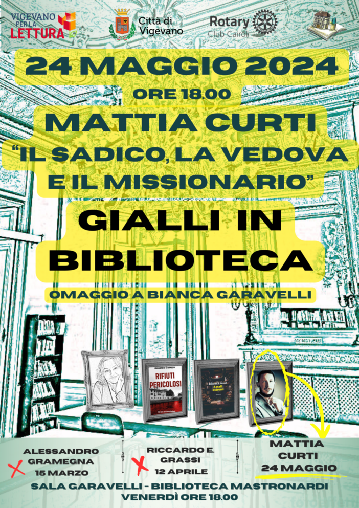 Vigevano, Gialli in biblioteca: omaggio a Bianca Garavelli, edizione primavera 2024