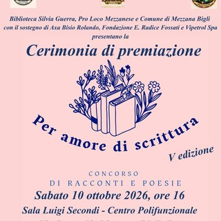 Premiazione Per amore di scrittura, concorso di racconti e poesie a Mezzana Bigli