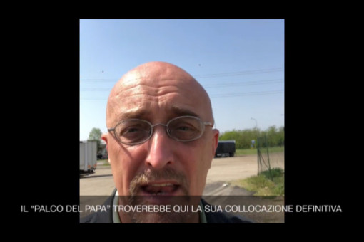Luca Bellazzi, capogruppo del Polo Laico a Vigevano, durante un momento del video alla Brughiera