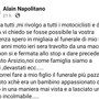 Il post di Alain Napolitano su Facebook