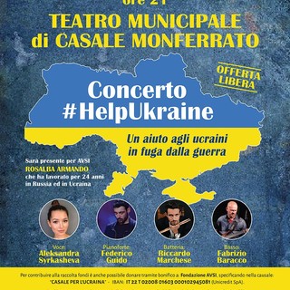 Casale Monferrato (AL), Teatro Municipale in musica per l'Ucraina