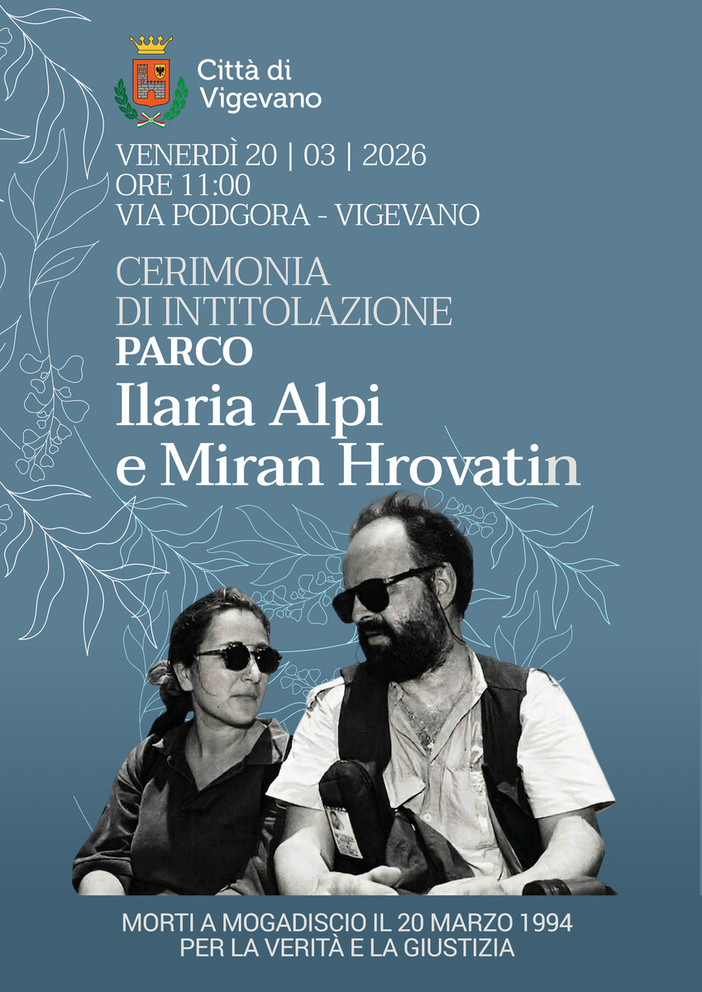 Vigevano, il parco di Via Podgora viene intitolato a Ilaria Alpi e Miran Hrovatin