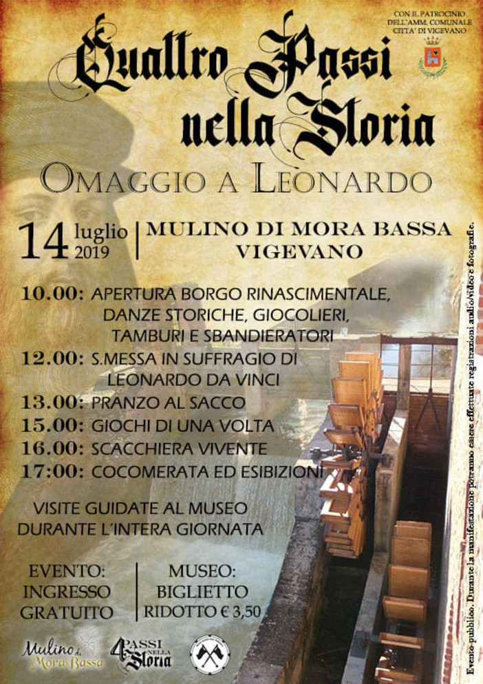 Vigevano, al Mulino di Mora Bassa quattro passi nella storia con Leonardo da Vinci