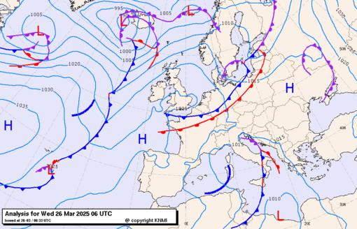 Previsioni meteo per mercoledì 26, giovedì 27, venerdì 28 (marzo)